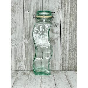 Vintage Italian Green Hermetic Wavy Bottle